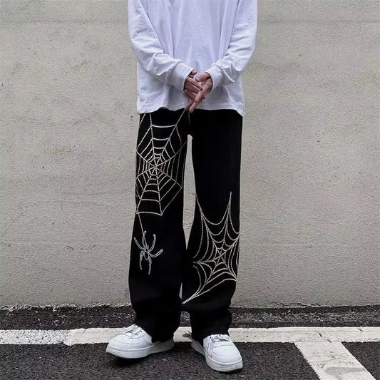 Streetwear Y2K Pants Anime Sweatpants Male Wide Leg Oversize Pants Men Techwear Baggy Straight Trousers 2023 New